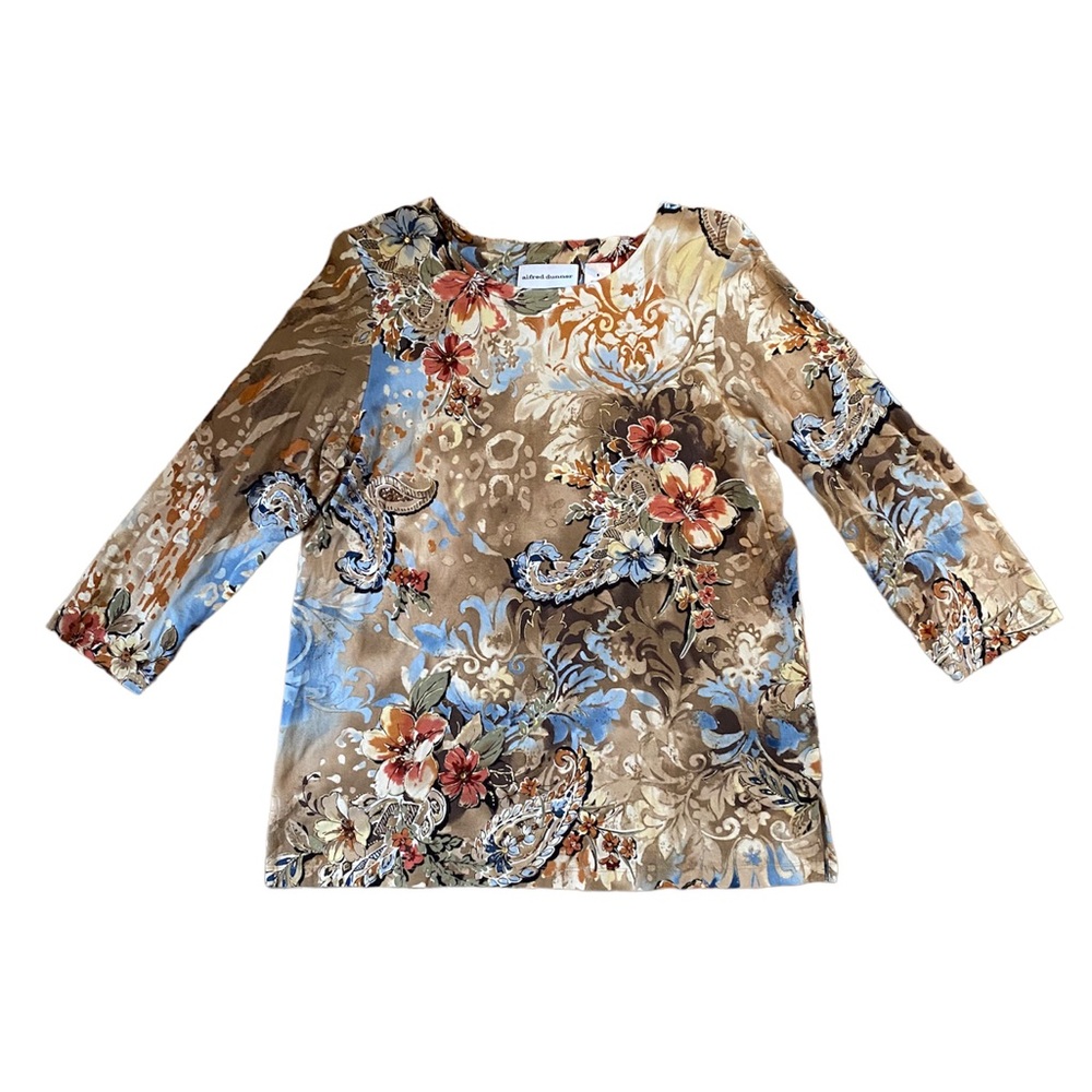 Beautiful 3/4 sleeve Alfred Dunner top, womens size Small, like new condition